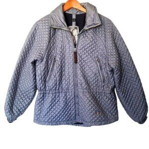 Vintage Post Card Quilted Ski Jacket Blue 4 Waist‎